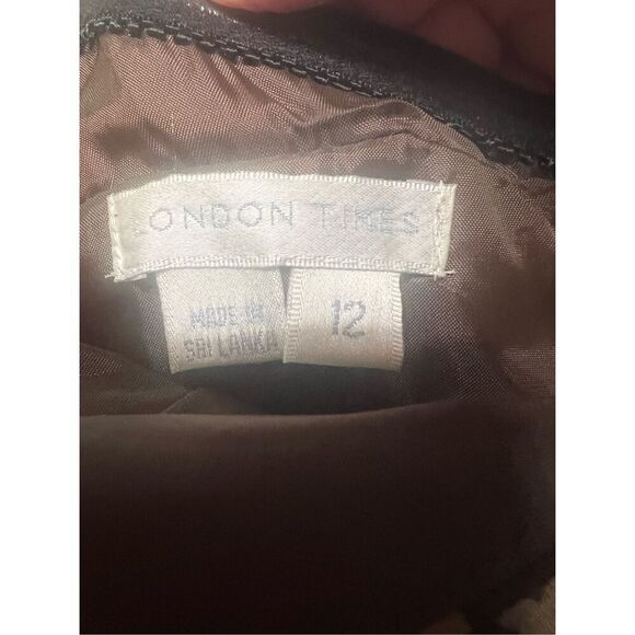 London Times Halter Dress Sz 12 Brown/Taupe NWT - Picture 3 of 9